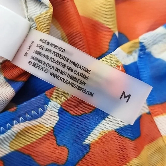 SOLID & STRIPED Luela One Piece Swimsuit Leopard Zebra Print Blue Orange Size M - Picture 8 of 14